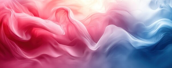 Obraz premium Background vibrant blend of swirling pink, red, and blue hues in an abstract fluid art composition, perfect for dynamic backfrop and creative backgrounds