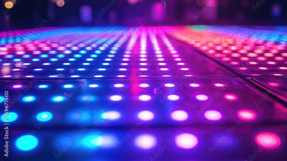 Poster colorful led light display with vibrant patterns and effects