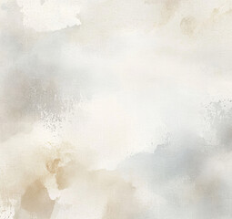 Light pastel beige and dusty gray watercolor blend. Abstract background featuring smooth stains and gentle textures. Blank template design.