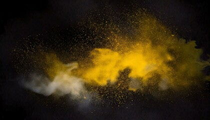 Clouds of white and yellow fog, smoke or dust on a black background. Abstract background