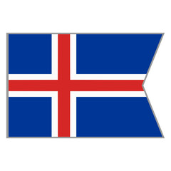 Obraz premium Iceland flag vector design and illustration , National flag country with original color, Pennon flag