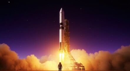 Fototapeta premium Space Tourism Rocket Launch.