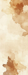 Obraz premium Light beige and soft sepia watercolor pattern. Elegant art background featuring gentle stains and paper marks. Blank template design.