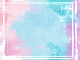 Soft pastel pink and blue abstract background with a painted texture and white border. Perfect for feminine designs.