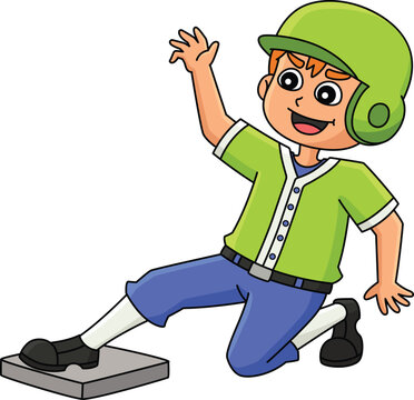 recommend clip art: Baseball Player Sliding Cartoon Colored Clipart