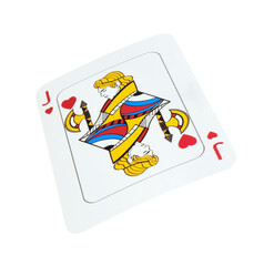 Poker game. One playing card isolated on white