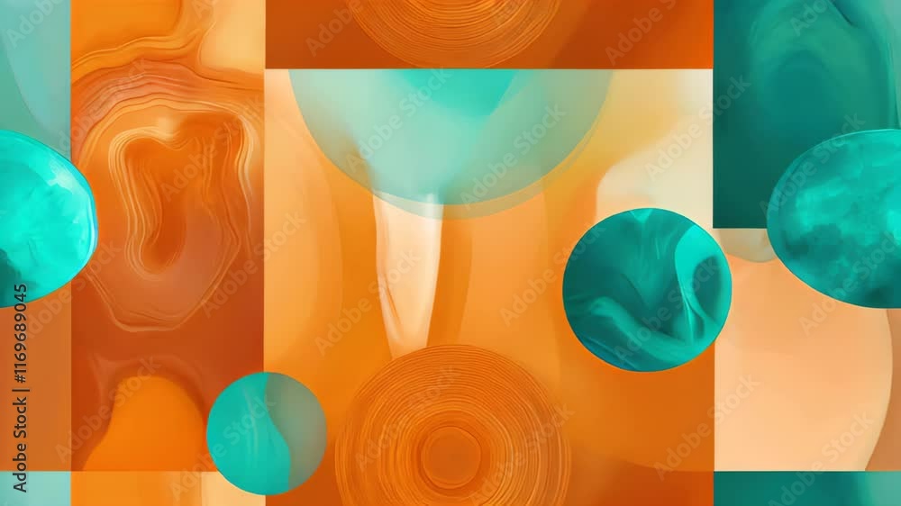 Poster captivating abstract artwork with vibrant colors and playful shapes