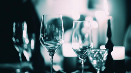 Elegant Holiday Dinner Setting with Soft Lighting