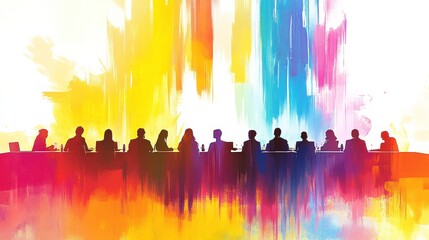 Obraz premium Professional Cooperation at Technology Summit