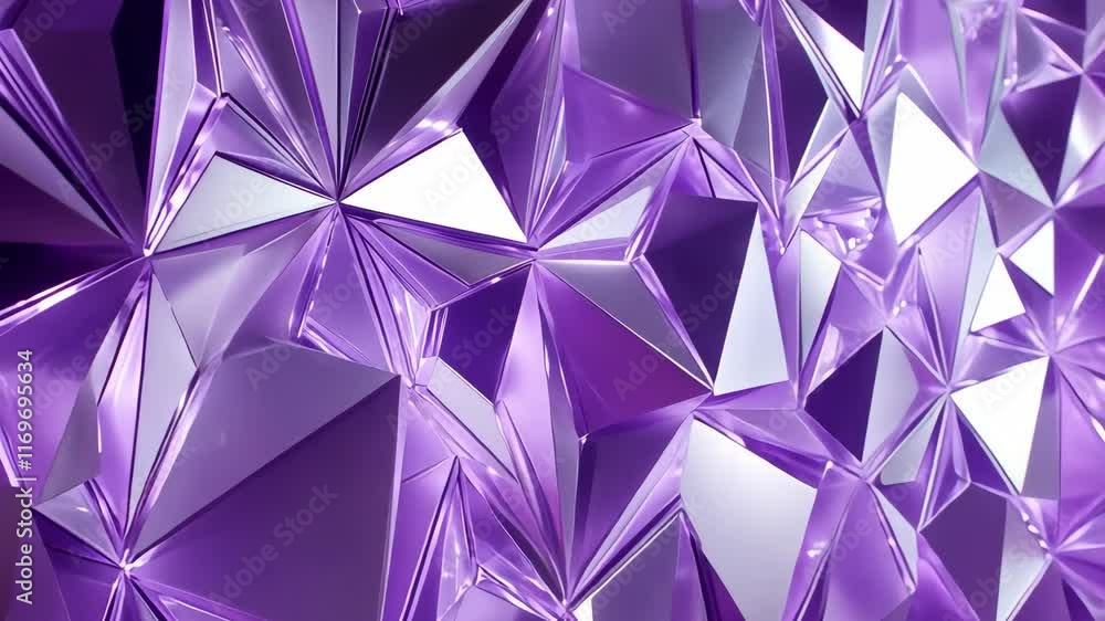 Poster sparkling purple geometric shapes create a captivating visual display in a creative setting
