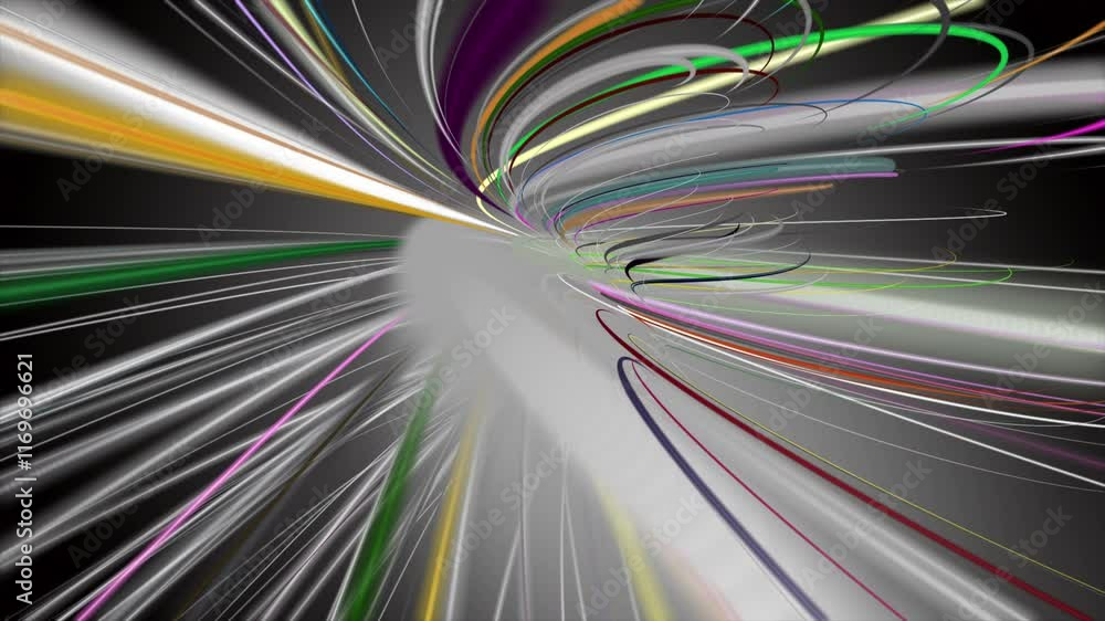 Aufkleber fantastic video animation with stripe wave object in slow motion, 4096x2304 loop 4k