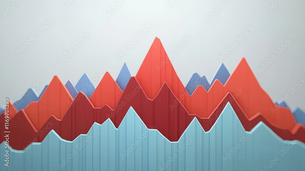 Aufkleber colorful abstract graph representing data fluctuations and trends