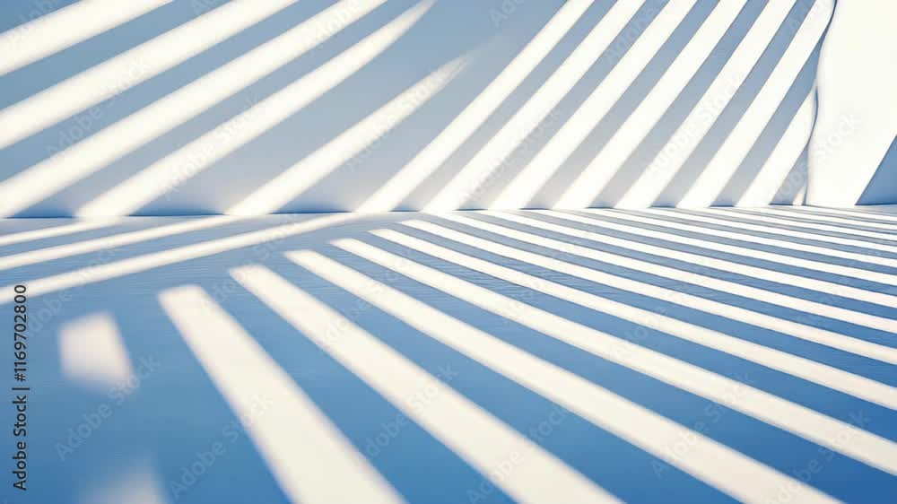 Poster dancing shadows create patterns in bright sunlight across a serene backdrop
