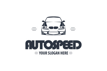 Simple sport car garage themed auto repair service automotive logo design for branding
