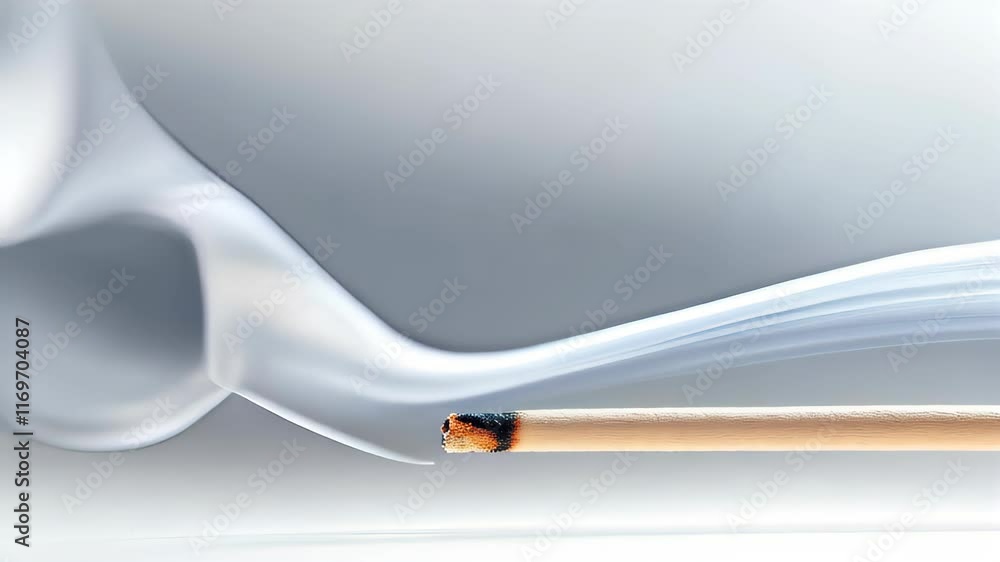 Poster Captivating Dance of Smoke Swirling From a Burnt Matchstick in a Serene Setting