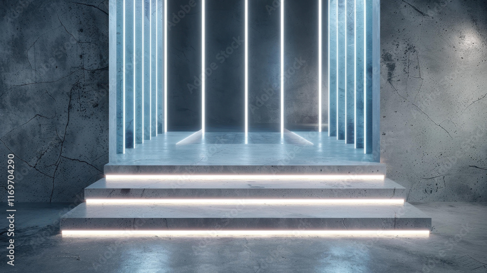 Poster a sleek gallery space with empty walls and soft track lighting, perfect for showcasing art in a mode