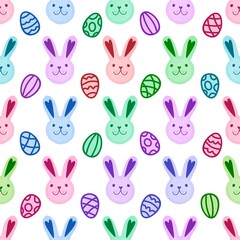 Spring animals seamless Easter rabbit pattern for wrapping paper and fabrics