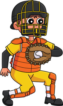 recommend clip art: Baseball Catcher Cartoon Colored Clipart 