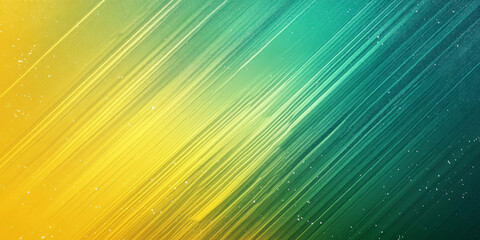 Emerald green and yellow gradient blend with bright teal details. Metallic stripe accents and glitter textures. Noise grain mesh background.