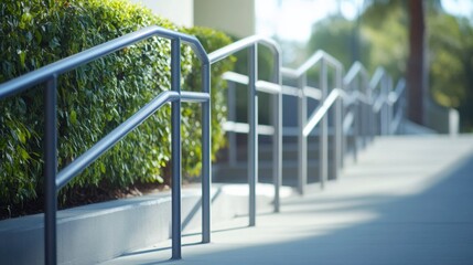 Inclusive Urban Design with Accessible Ramps and Handrails