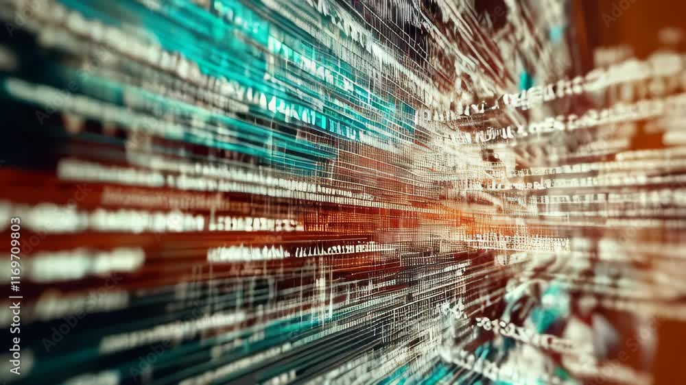 Poster vibrant digital landscape showcasing dynamic data streams and stunning visual effects in motion