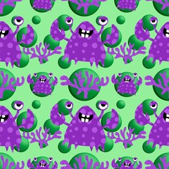 Ocean animals seamless crabs pattern for wrapping paper and fabrics and linens