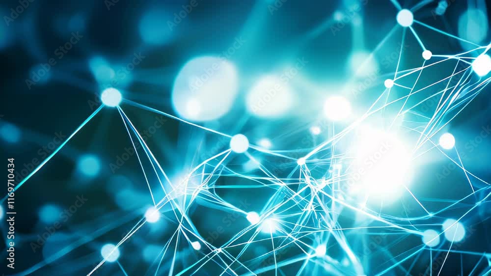 Poster exploring the intricate beauty of glowing connections in digital networks