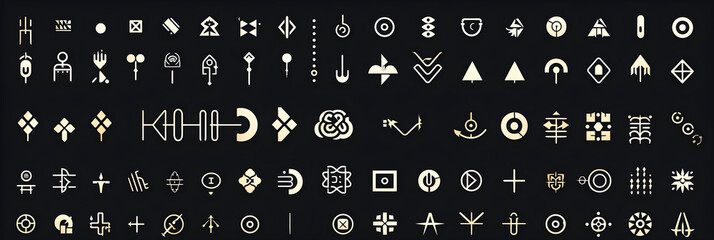 Versatile Glyph Collection: A Minimalistic and Modern Assortment of Symbolic Characters for Various Applications