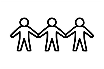 Silhouettes of people holding hands in unity.