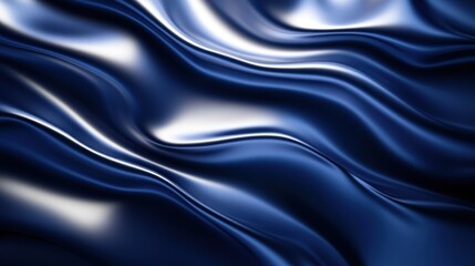 Fototapeta premium Abstract blue and white flowing silk fabric waves.