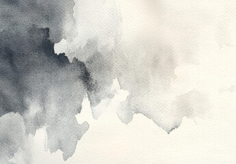Obraz premium Dusty sepia and pale gray watercolor texture. Abstract background featuring delicate paper stains and soft brush marks. Blank template design.