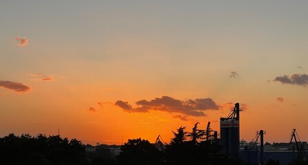 sunset over the city