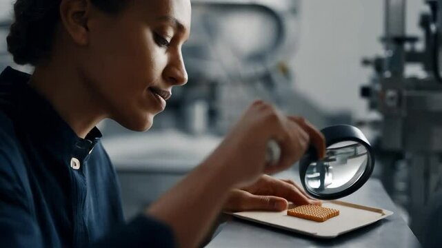 Expert Analysis of Honeycomb Structure Using Magnifying Glass in Laboratory Setting