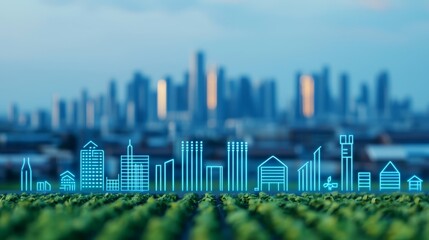 Fototapeta premium Sustainable City: A Vision of Carbon Footprint Reduction and Clean Energy Innovation for a Bright Future