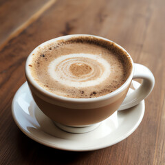Obraz premium cup of coffee on wooden table
