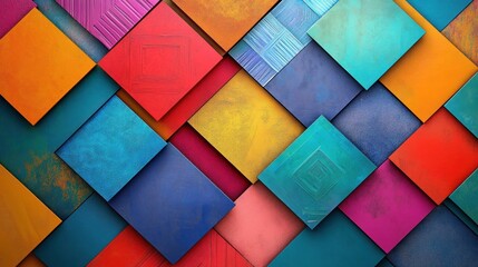 Fototapeta premium Abstract colorful square pattern background. (1)