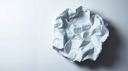 Crumpled white paper mockup, clean and minimalist, ideal for design presentations