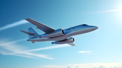 Fototapeta na wymiar A conceptual image of futuristic batteries powering an electric airplane