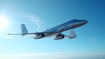 Obraz premium A conceptual image of futuristic batteries powering an electric airplane