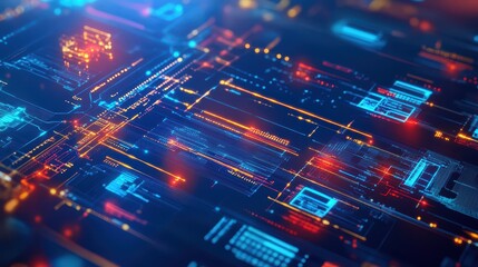 Obraz premium A detailed digital transformation roadmap illustrating key milestones and objectives, emphasizing the strategic process of integrating modern technology into traditional business models.