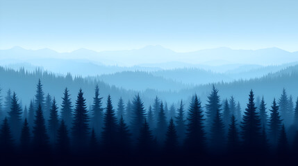 Obraz premium winter forest in the fog