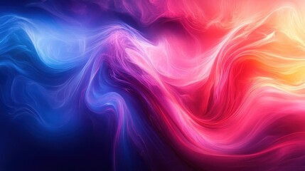 Obraz premium Background vibrant blend of swirling pink, red, and blue hues in an abstract fluid art composition, perfect for dynamic backfrop and creative backgrounds