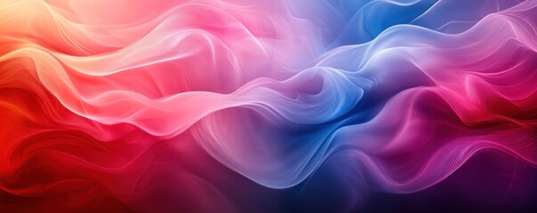 Obraz premium Background vibrant blend of swirling pink, red, and blue hues in an abstract fluid art composition, perfect for dynamic backfrop and creative backgrounds
