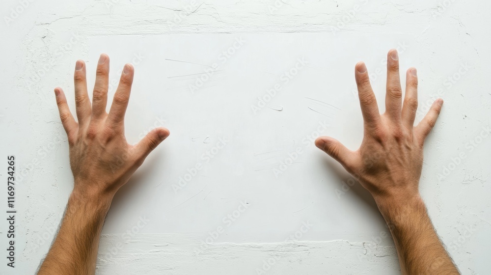 Aufkleber a pair of hands gesturing animatedly during a discussion with a whiteboard filled with key concepts 