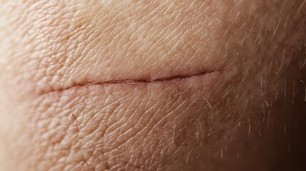 Fototapeta premium Close-up of a Healing Scar on Human Skin Texture and Detail