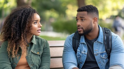 Obraz premium Relaxed Conversation in the Park with Partners