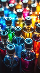 Obraz premium Colorful Bottles of Liquid in Various Shades and Bright Hues