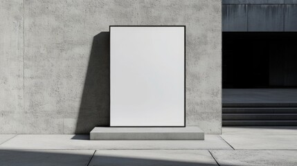 Blank placard mokup on wall
