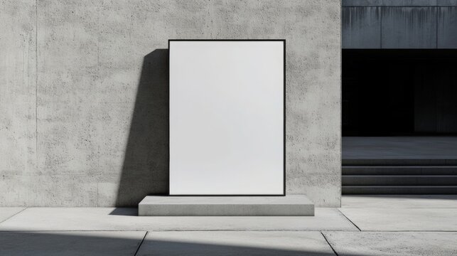 Blank placard mokup on wall