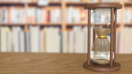 The Sand clock on white Background for Business concept 3d rendering..